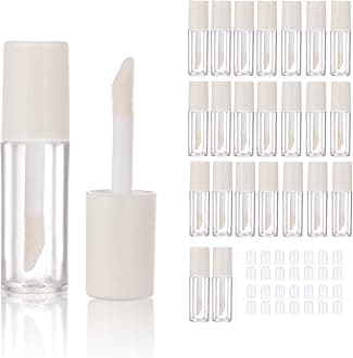 COSIDEA 26pcs Empty White 0.8ml mini lip gloss tubes Sample size lipgloss containers for sample sack lip oil DIY