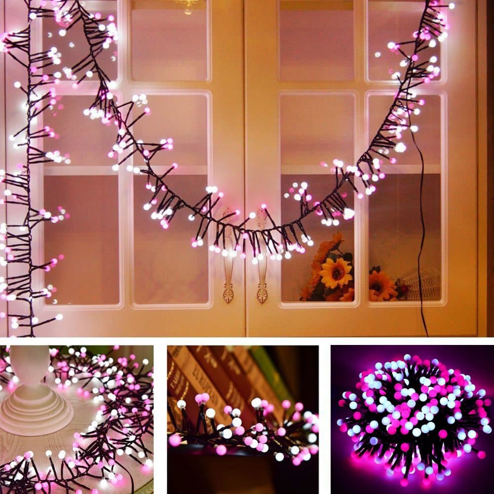 Christmas String Lights, Sarah Ambrecht Decorative String Lights IP65 Waterproof Globe String Lights for Outdoor Indoor Garden Backyard Party and Christmas Decoration ( Pink & White )