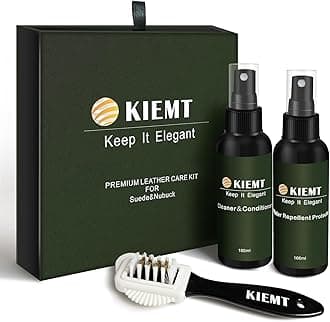 KIEMT Premium Suede and Nubuck Care kit,Leather Cleaner and Conditioner,Suede Protector Spray,Double Face Leather,Suede Cleaner for Shoes,Couch,Boot,Furniture