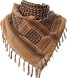 Aonal Military Shemagh Tactical Desert Scarf, 100% Cotton Keffiyeh Neck Head Scarf Wrap for Men Women