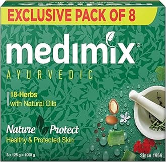 Medimix Ayurvedic Classic 18 Herbs Soap, 125 g (Pack of 8)