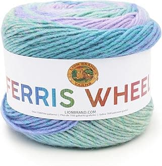 Lion Brand Yarn Company 217-606 Ferris Wheel Yarn, Cotton Candy, One Skein, Pink