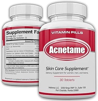Acnetame Acne Pills 30 Day- Supplements for Acne Vitamin Treatment- Tablets to Clear Oily Skin for Women, Men, Teens, and Adults