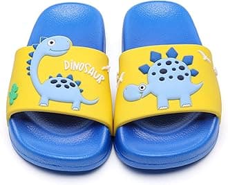 - Toddler Little Kids Dinosaur Beach/Pool/Shower Slides/Anti-Skid Home Bath Slippers/Cute Summer Outdoor Shoes for Girls and Boys