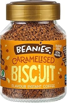 Beanies | Instant Flavored Coffee | Caramelized Biscuit | Low Calorie, Sugar Free | 50 g| Pack of 1