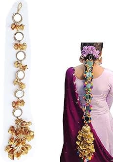 Onex Hair Jewellery Choti Jadai Billai Hair Pin Hair Decoration Standard size. (Golden Colour)