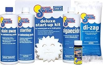 Pool Deluxe Opening Chemical Start Up Kit - Above Ground and In-Ground Swimming Pools - Up to 15,000 White