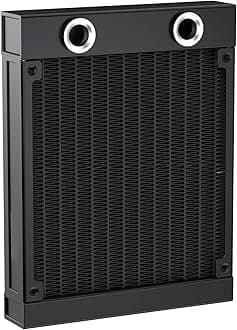 120mm Black Aluminum Water Cooling Radiator, 12 Pipe G1/4 Thread Heat Exchanger for PC CPU Cooling System