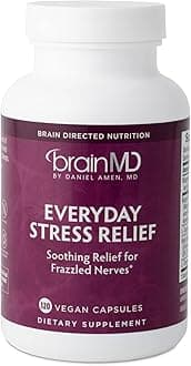 Dr Amen Everyday Stress Relief - 120 Capsules - Promotes Relaxation & Focus - Non-Drowsy - Gluten Free - 30 Servings