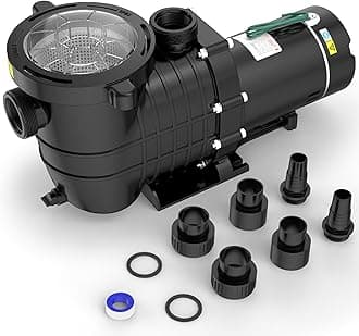 Pool Pump Above Ground and Inground,Powerful Self Primming Swimming Pool Pumps with Strainer Filter Basket,Upgraded 110V/220V Dual Voltage,60HZ Silent Operation.