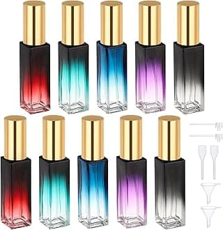 Segbeauty 0.34oz Travel Perfume Refillable Bottle, 5pcs Glass Mini Glass Perfume Atomizer Travel, 10ml Empty Cologne Atomizer Bottles, Small Cologne Sprayer with Transfer Tools Set for Refill