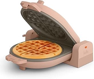 bella Flip-n-Store Waffle Maker with EverGood™ Ceramic Nonstick Coating, Fits-anywhere™ Kitchenware, Power Indicator Light, Cool Touch Handle & Cord Wrap, 7” Wide & 1" Deep Plates, 1000 Watt, Blossom