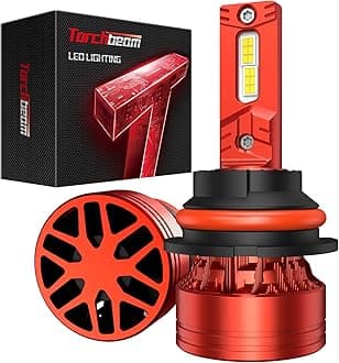 Torchbeam9004 Newest Powersport Bulb,8 Series Super Bright 9004 Driving Fog Bulb with 33000LM & 6500K,60000Hrs Long Life & 5 Mins Quickly Plug,Pack of 2