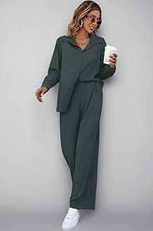 Stylish Co-ord Set for Women – Trendy Korean Summer Travel Outfit | Lightweight Two Piece Dress for Beach & Holiday Look | Casual Style | Textured | Full Sleeve