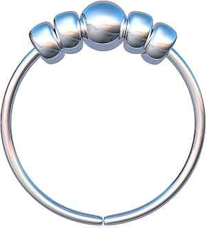 925 Sterling Silver & 14K Gold Filled Nose Ring Hoop Handmade Piercing Jewelry For Women - 24 Gauge 2mm,7mm Tiny Nose Ring with Opal - Gift Ready