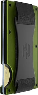 Wallet For Men - Reinvented Design Men's Wallet - Slim, Minimalistic & Seamless Card Case, Blocks RFID Scanners, Holds 12 Cards, Matte Olive, 10.9 cm x 8.6 cm x 1.9 cm, Cash Strap