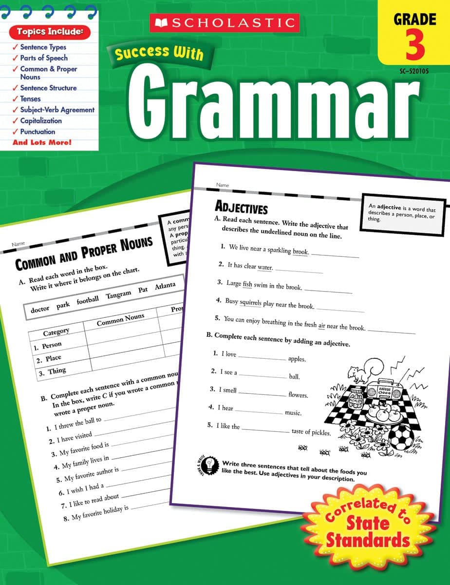 Scholastic Success With Grammar: Grade 3 Workbook