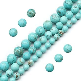108pcs 6mm Natural Turquoise Beads Round Gemstone Beads Loose Beads for Jewelry Making