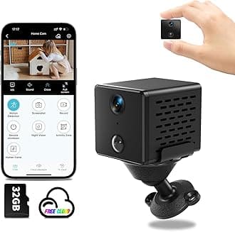 WiFi Mini Camera | Hidden Spy Camera | Free Cloud Storage & 32G SD Card, 2024 4K HD Smallest Cam, 150 Days Standby Time, Surveillance Wireless Camera with AI Motion Detection, Auto Night Vision