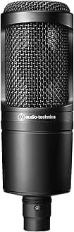 AT2020 Cardioid Condenser Studio XLR Microphone, Ideal for Project/Home Studio Applications, Black
