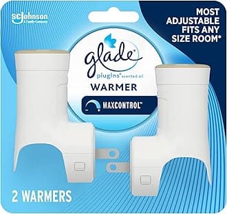 Glade PlugIns Air Freshener Warmer, Scented and Essential Oils for Home and Bathroom, Up to 70 Days on Low Setting, 2 Count