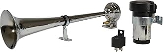 013410001 Chrome 12V Air 1-Trumpet Horn Kit (12V,115 dB @ 2m)