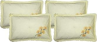Kuber Industries Embroided Design 4 Piece Cotton Pillow Cover Set-17x27 (Cream) Luxury Pillow Covers - CTKTC040277