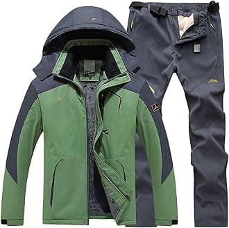Buddhi Men 2023 Ski Jacket and Pant Set Fall Winter Warm Waterproof Windproof Hooded Snow Coat 2 Pieces Snowboarding Snowsuit