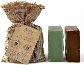 Dr.Ancient Stinging Nettle Soap + Pine Tar Soap Organic Natural Vegan Traditional Handmade Antique - Absolutely No Chemicals!