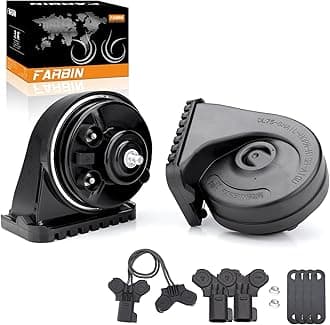 FARBIN Loud Horn Compatible with Ford/GM/Chrysler F-150 12V Car Horn Loud Dual-Tone Electric Snail Horns Waterproof Special Interface