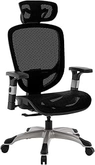 Hyken Ergonomic Task Chair, Mesh, Ergonomic, Lumbar Support, Swivel, Black