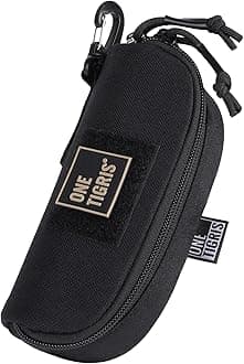 Eyeglasses Hard Case Tactical Molle Zipper Sunglasses Carrying Case 1000D Nylon with Clip