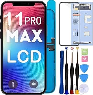 - for iPhone 11 pro max LCD Screen Replacement 6.5“ (A2161,A2220,A2218,with face ID and 3D Touch Screen Display digitizer Frame Assembly Full Repair Kit with Repair Tools,Screen Protector,Instructions.