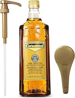 Syrup Caramel 33 OZ Bottle For Coffee And Tea with Gold Coffee Syrup Pump