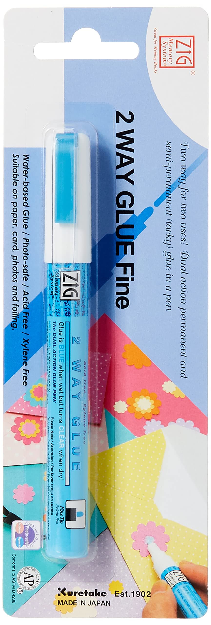 2-Way Glue Pen Carded, Fine Tip