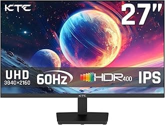 27 Inch 4K UHD(3840 * 2160) Computer Monitor - IPS Monitor, 60hz, HDR400, Anti-Blue Light Screen, DCI-P3 95% 125% sRGB, Support FreeSync and GSync, PC Monitor for Design, Work,Casual Gaming