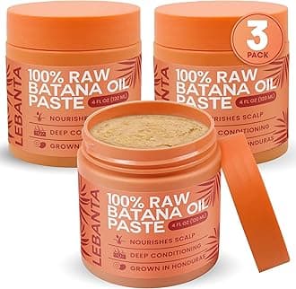 Raw Batana Oil for Hair Growth - 100% Pure, Organic 4oz Batana from Honduras for Thick and Strong Natural Hair - Dr. Sebi Unrefined Cold Pressed Cosmetic Scalp Mask for Men & Women (3 Pack)