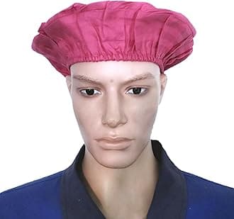 Trance Cotton Washable & Reusable Head Cap | Multipurpose Head Cover cap for Kitchen Cooking, House Cleaning, Garden & Farms | Food & Processing Industries, Hotels Hygiene Caps (Pack of 8, Rose Pink)