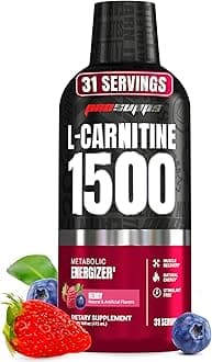 L-Carnitine Liquid 1500, Stimulant-Free Liquid Shots for Men & Women - Clean Workout Drink for Energy, Performance & Muscle Recovery - No Sugar, No Carbs - 31 Servings, Berry