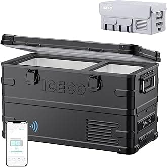 APL35 Portable Fridge Freezer with Cover, Dual Zone 12V Car Refrigerator, 37 Quart Light Duty Aluminum Cooler, -4℉~68℉, 12/24V DC, 100-240V AC,for RV, Boat, Truck, SUV, RV