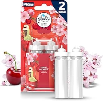 Sense & Spray Air Freshener Refill, Motion Activated Automatic Room Spray and Odour Eliminator for Home, Floral Cherries, Duo Pack (2 x 18ml), Packaging May Vary