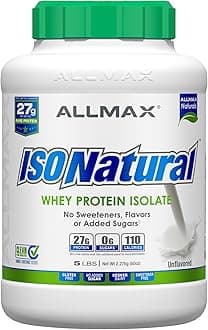ALLMAX Nutrition, IsoNatural, Pure Whey Protein Isolate, The Original, Unflavored, 5 lbs (2.25 kg)