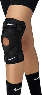 NIKE PRO OPEN KNEE STRAP SLEEVE BLACK/WHITE M
