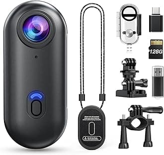 Z10 4K Action Camera, 128GB Wearable Sports Camera with Waterproof Case, Magnetic Clip, and Quick-Mount Accessories, Small Body Cam for Cycling, Diving, Travel (No WiFi No Bluetooth