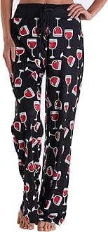 Women Pajama Pants Comfy Lounge Wide Leg Casual Stretch Palazzo Drawstring Pj Bottoms Pants S-3XL