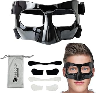 Nose Shield Protective Mask for Basketball and Football Sports Adjustable Mask with Foam Padding for Men and Women Black