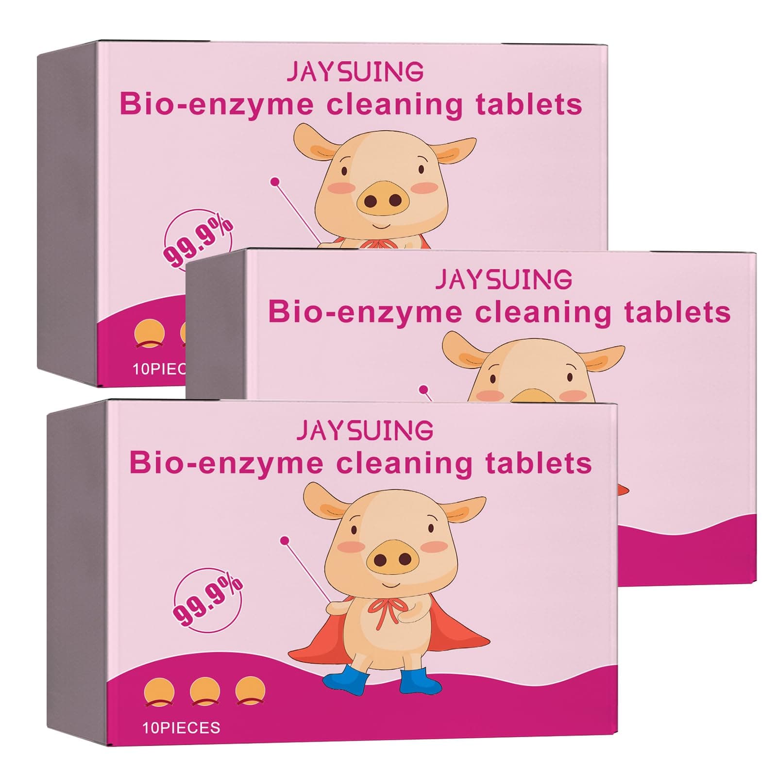 3Box Multi-functional Bio-enzyme Cleaning Tablets, Washing Tablets for Clothes, Bio Enzyme Cleaning Tablets, Bio Enzyme Explosive Salt, for Clothes, Curtains, Shoes