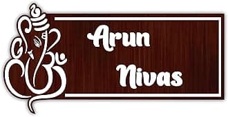 SIGNOOGLE House Name Plate Customized Personalized For Home Outdoor Family Glass Outside Office House Decor Bungalow Door Multicolored (12 x 6 Inch) (Wooden With White)
