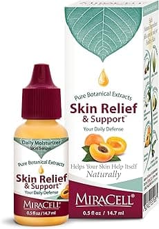 Miracell Skin Relief & Support Oil – Natural Face & Body Moisturizer with Apricot, Jojoba, and Vitamin E – Fast-Absorbing Hydration for Dry, Sensitive, or Rough Skin – 0.5 oz