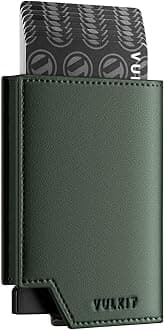 Men's Wallet Minimalist Pop Up Card Holder RFID Blocking Magnetic Closure Leather Wallet with ID Window for Cash & Credit Cards Up To 11 Cards